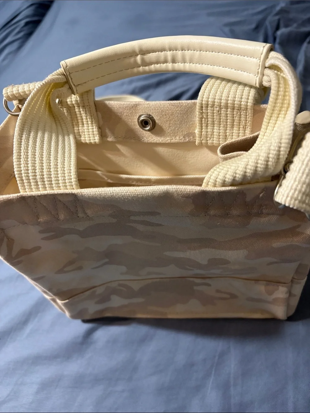 Canvas Camo Mini Tote Bag in Beige by Koala Kanvas with removable strap. Nwot